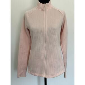 Adidas Pink ZigZag Textured Full Zip Jacket, Size Small